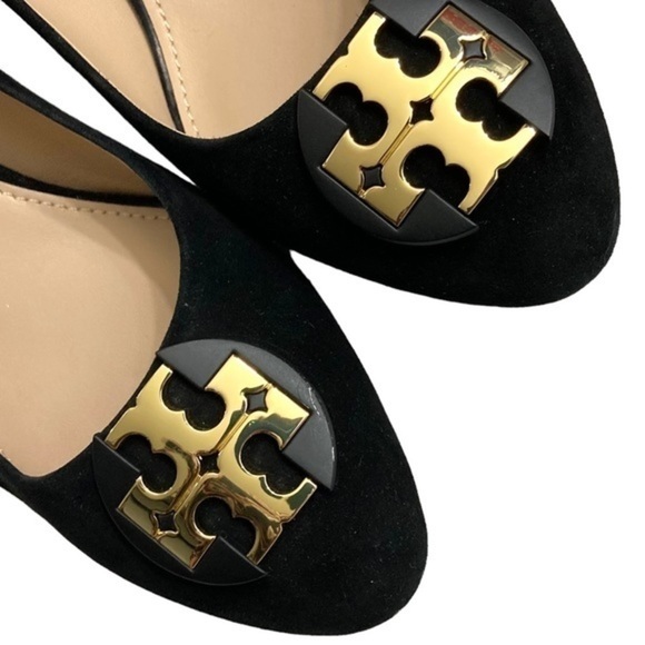 Tory Burch suede leather Claire closed toe wedge heel shoes new without box - Picture 16 of 16